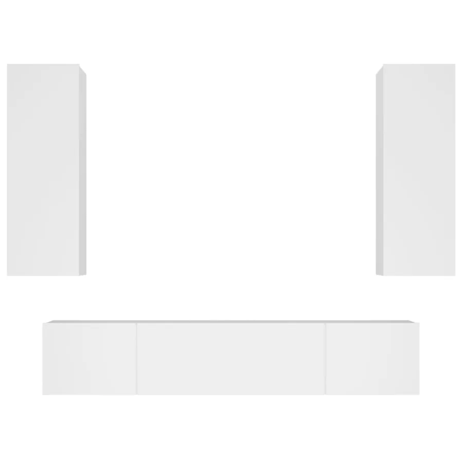 Ensemble de meubles TV 4 pcs Blanc Bois d'ingénierie - 2