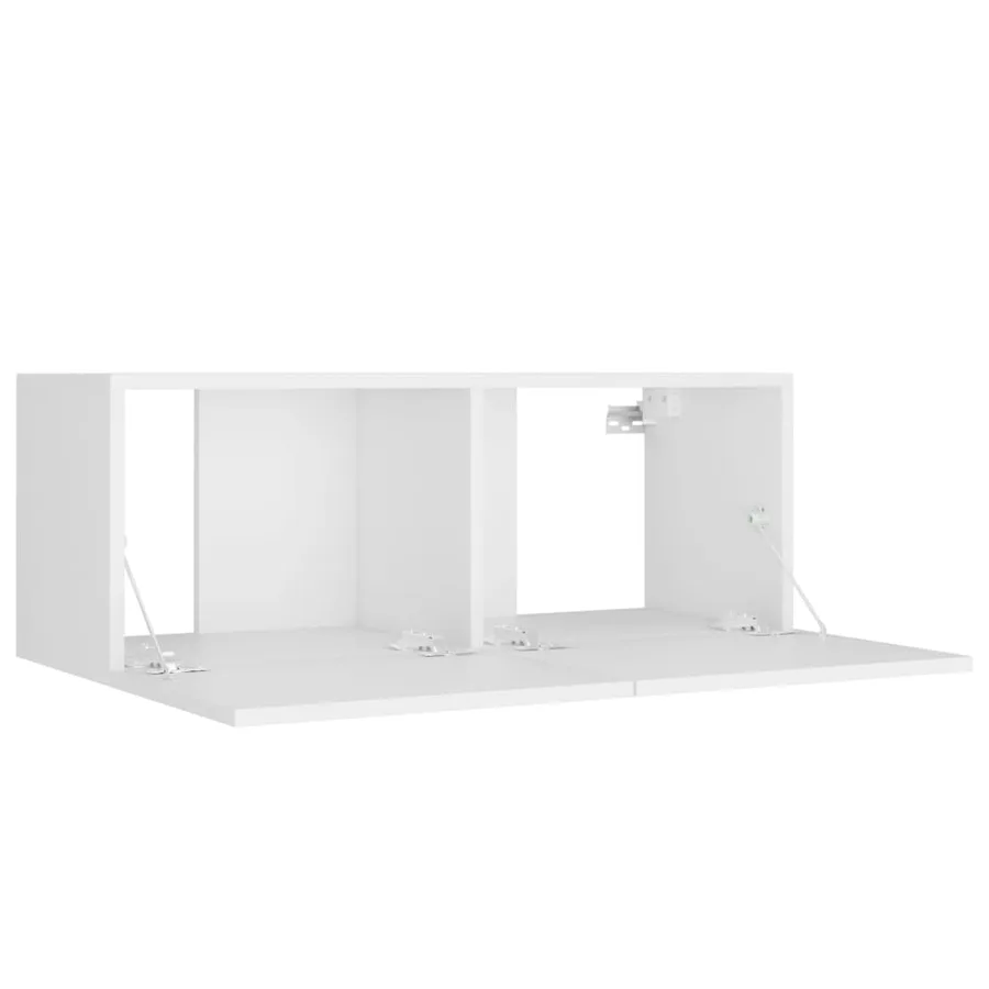Ensemble de meubles TV 4 pcs Blanc Bois d'ingénierie - 6
