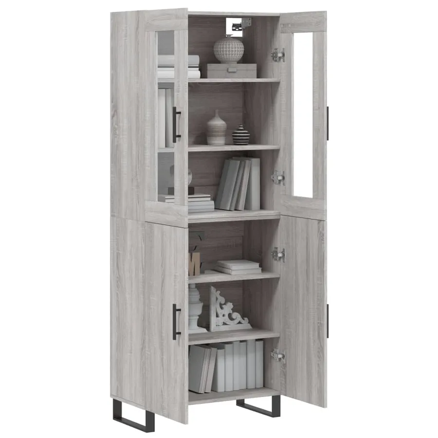 Buffet haut Sonoma gris 69,5x34x180 cm Bois d'ingénierie - 3