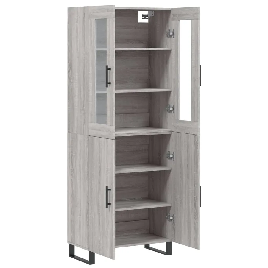 Buffet haut Sonoma gris 69,5x34x180 cm Bois d'ingénierie - 4