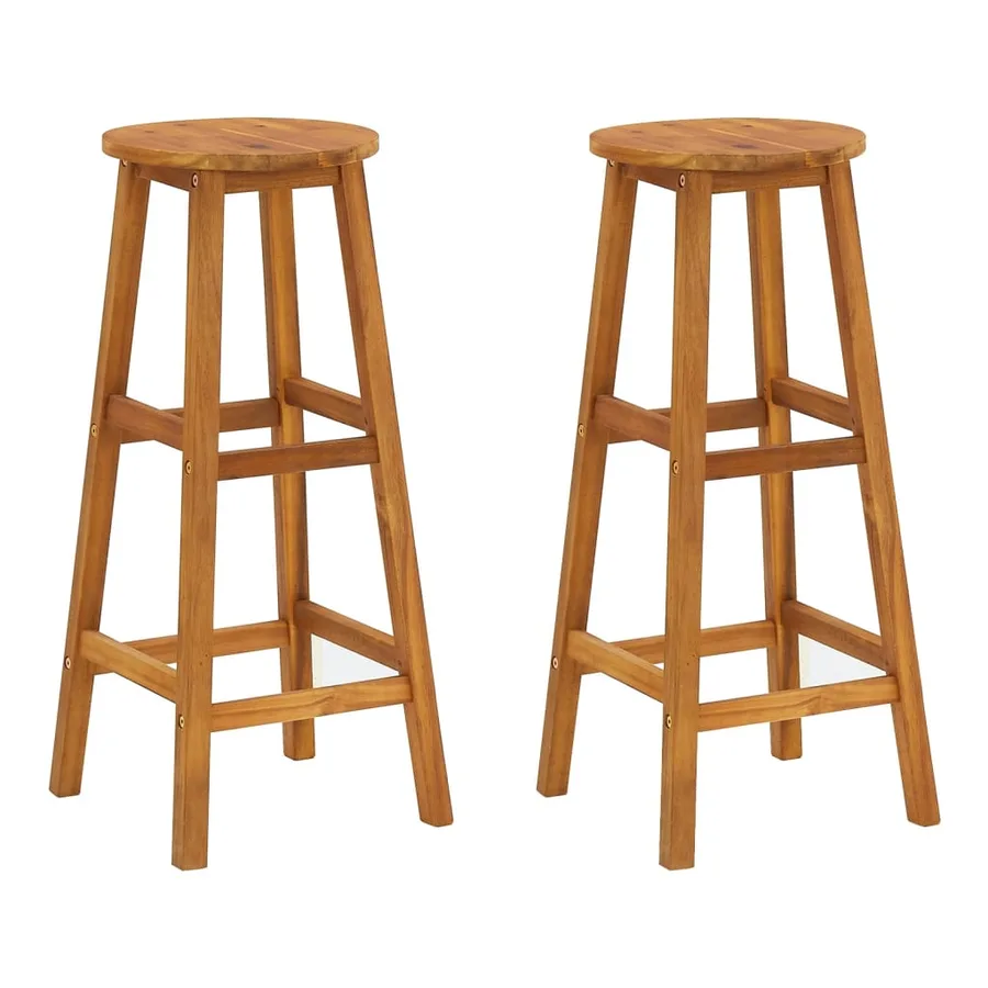 Ensemble de bar de jardin 3 pcs bois d'acacia solide - 5