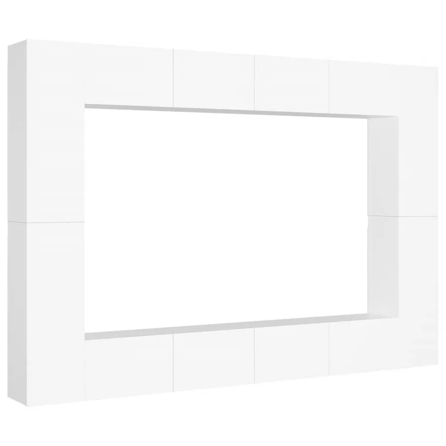 Ensemble de meubles TV 8 pcs Blanc Bois d'ingénierie - 2