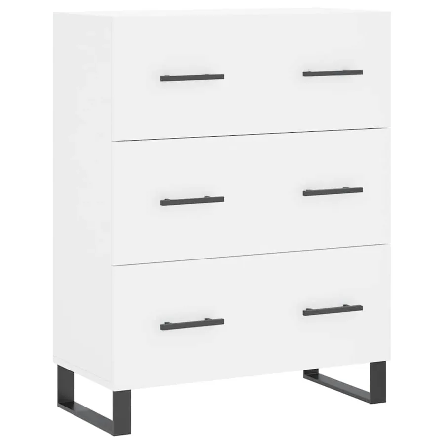 Buffet haut Blanc 69,5x34x180 cm Bois d'ingénierie - 7