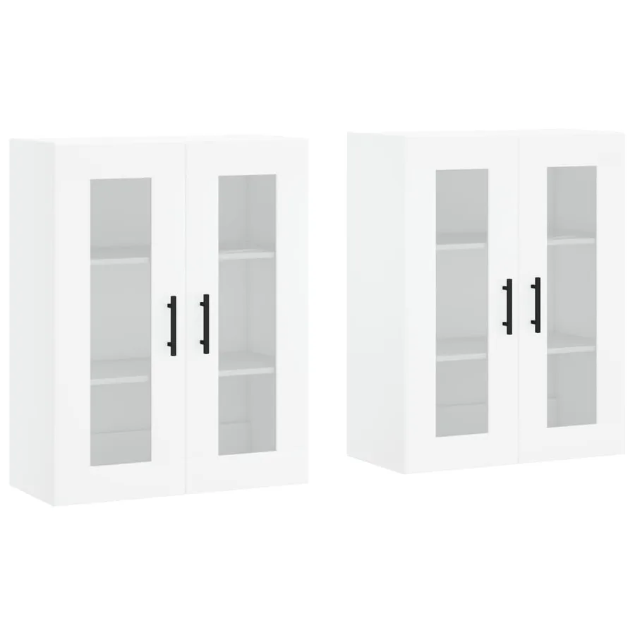 Armoires murales 2 pcs blanc bois d'ingénierie - 2