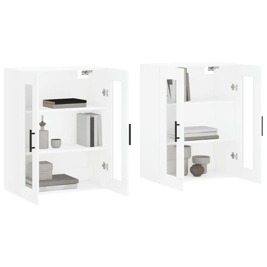 Armoires murales 2 pcs blanc bois d'ingénierie - 3
