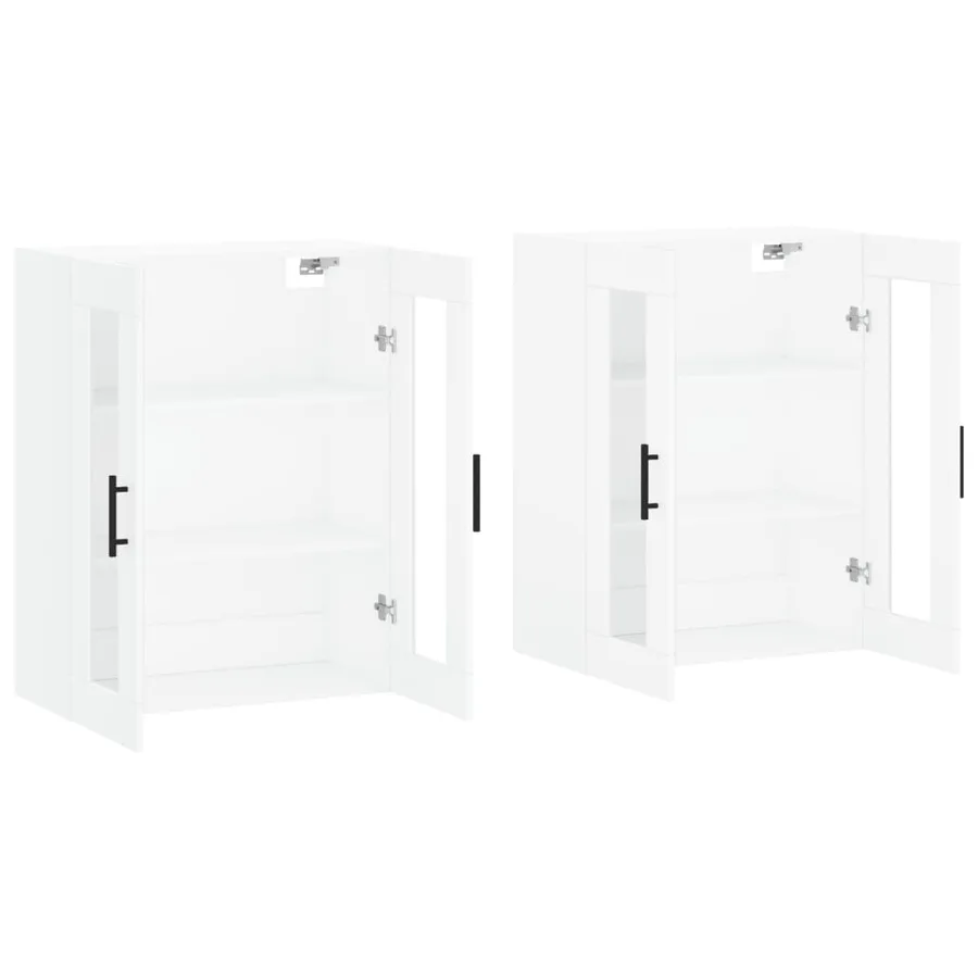 Armoires murales 2 pcs blanc bois d'ingénierie - 4
