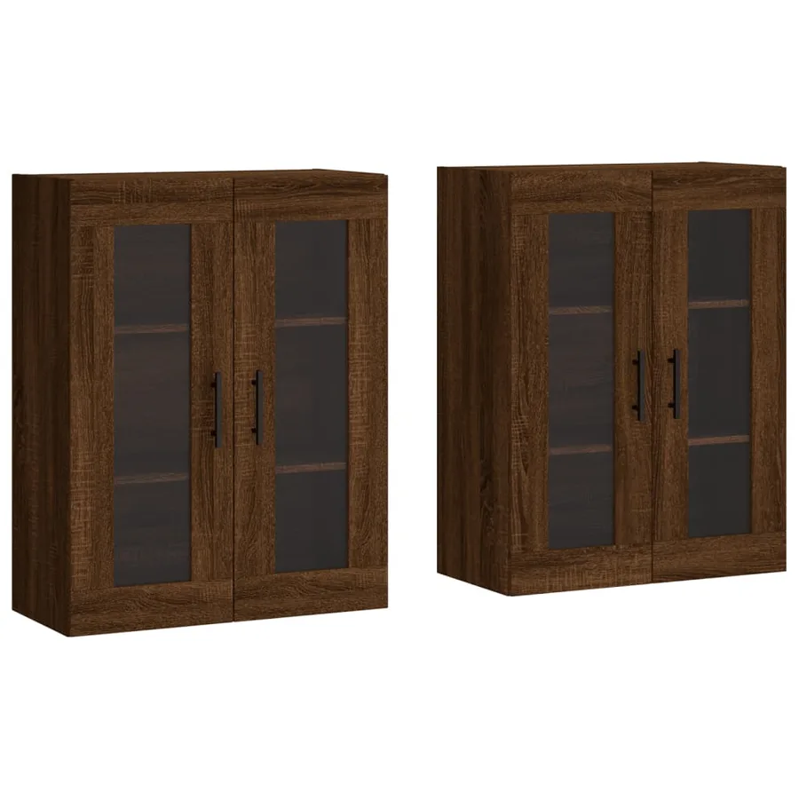 Armoires murales 2 pcs chêne marron bois d'ingénierie - 2