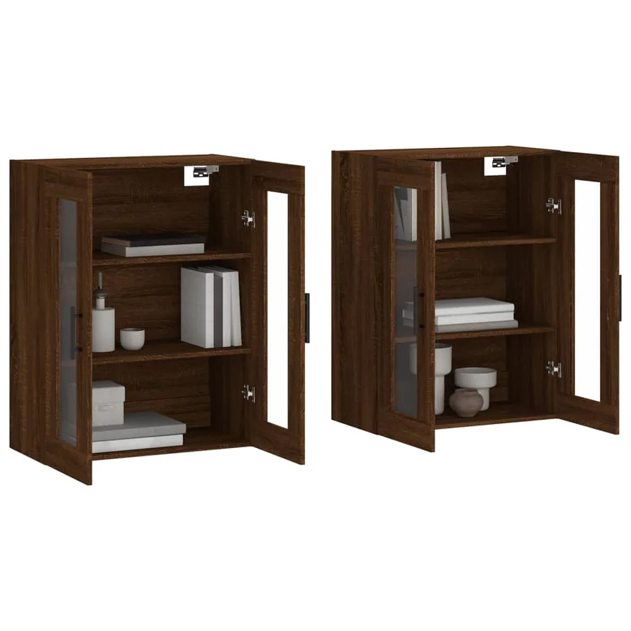 Armoires murales 2 pcs chêne marron bois d'ingénierie - 3