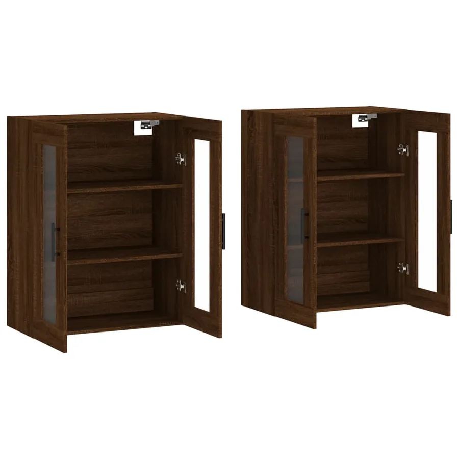 Armoires murales 2 pcs chêne marron bois d'ingénierie - 4