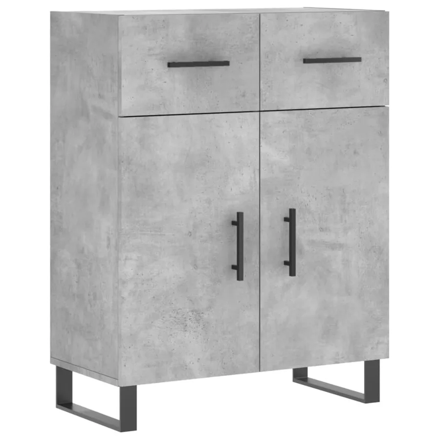 Buffet haut Gris béton 69,5x34x180 cm Bois d'ingénierie - 7