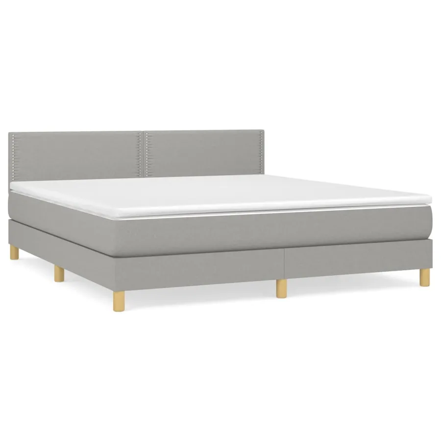 Sommier à lattes de lit avec matelas Gris clair 180x200cm Tissu - 2