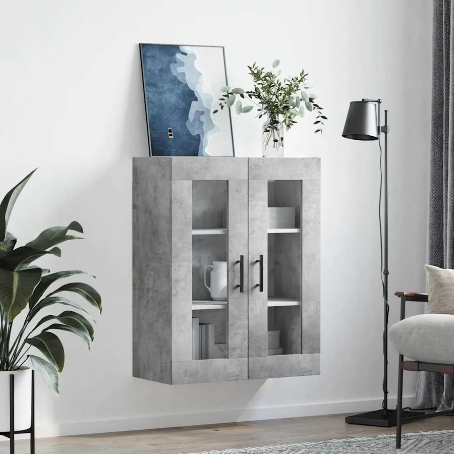 Armoire murale gris béton 69,5x34x90 cm - 3