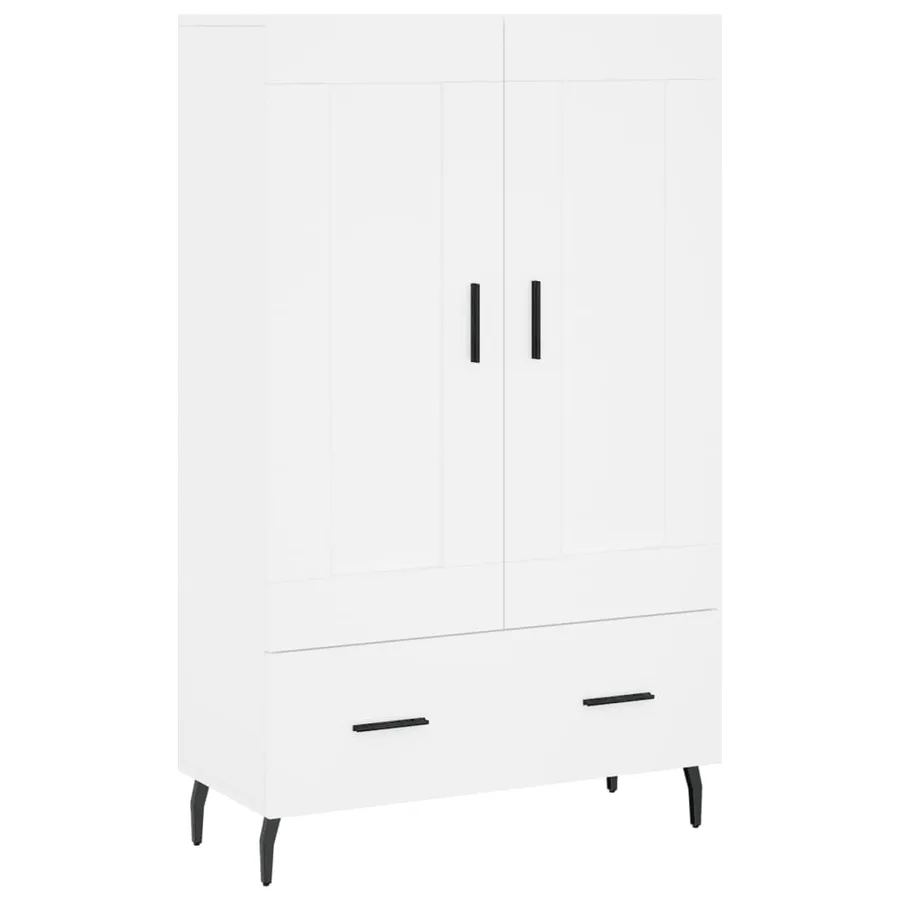 Buffet haut blanc 69,5x31x115 cm bois d'ingénierie - 2
