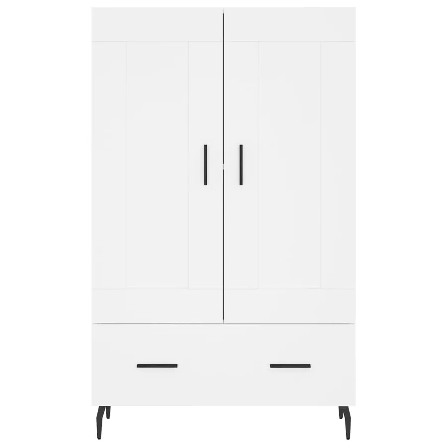 Buffet haut blanc 69,5x31x115 cm bois d'ingénierie - 5