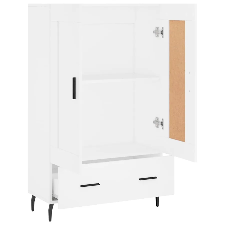 Buffet haut blanc 69,5x31x115 cm bois d'ingénierie - 6