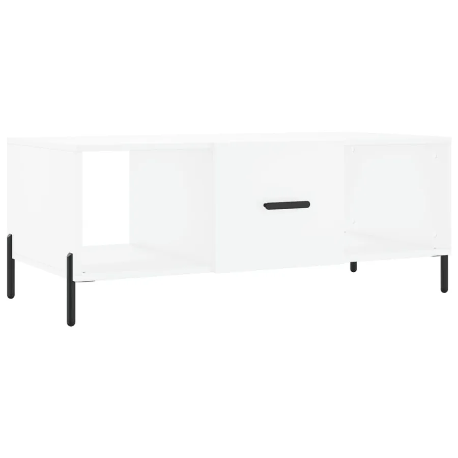 Table basse blanc 102x50x40 cm bois d'ingénierie - 2