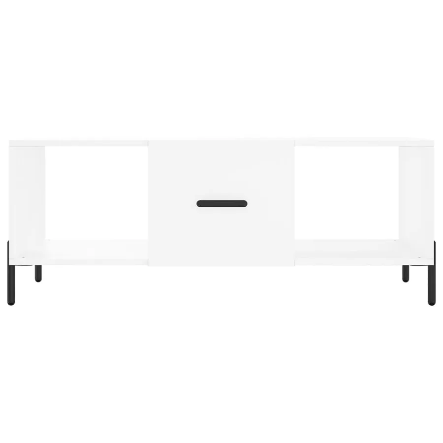 Table basse blanc 102x50x40 cm bois d'ingénierie - 5