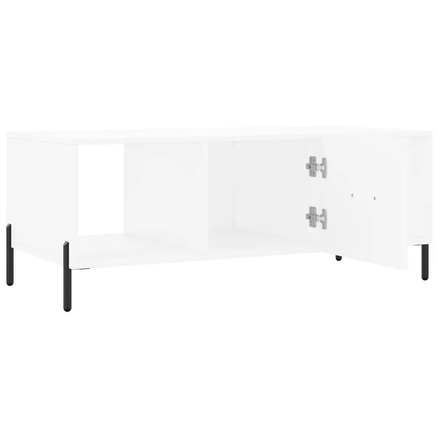 Table basse blanc 102x50x40 cm bois d'ingénierie - 6
