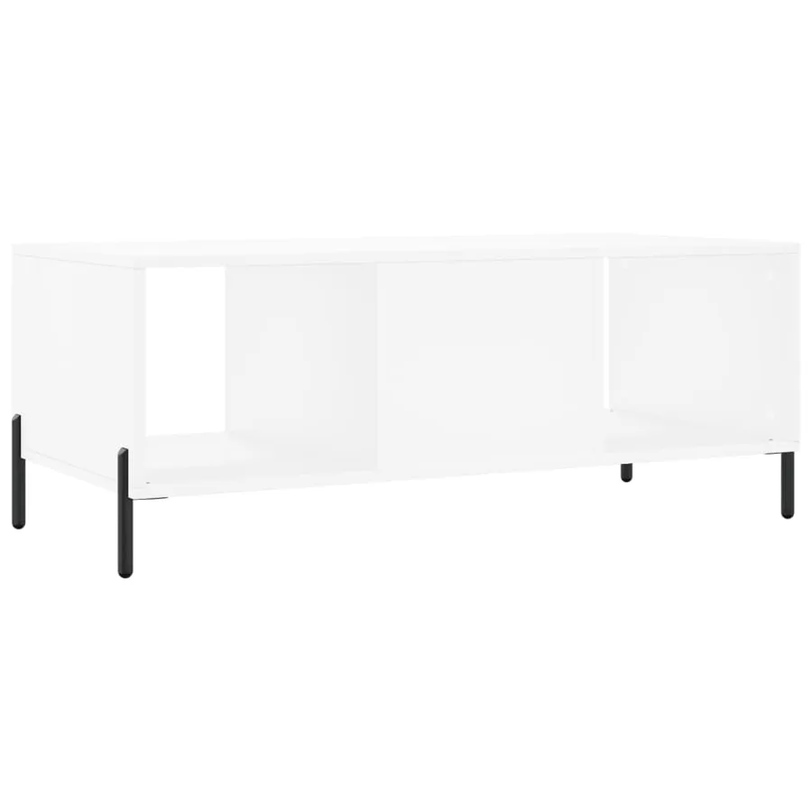 Table basse blanc 102x50x40 cm bois d'ingénierie - 8