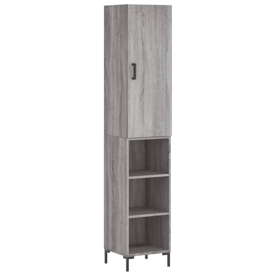 Buffet haut Sonoma gris 34,5x34x180 cm Bois d'ingénierie - 2