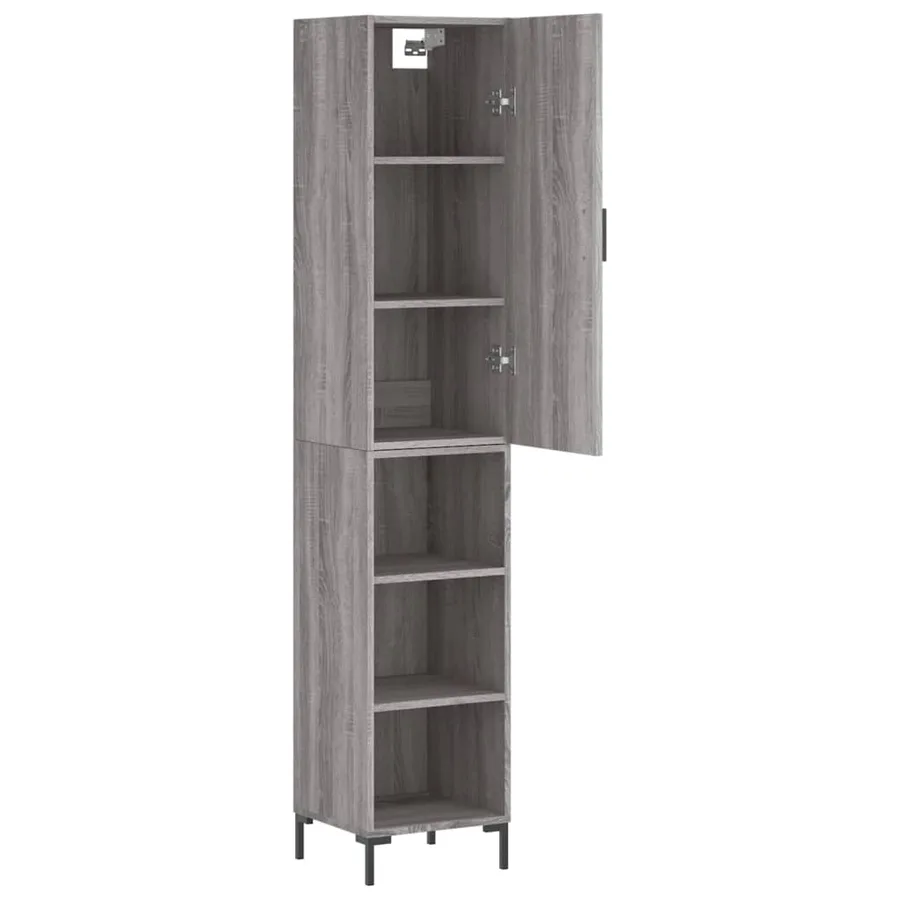 Buffet haut Sonoma gris 34,5x34x180 cm Bois d'ingénierie - 4