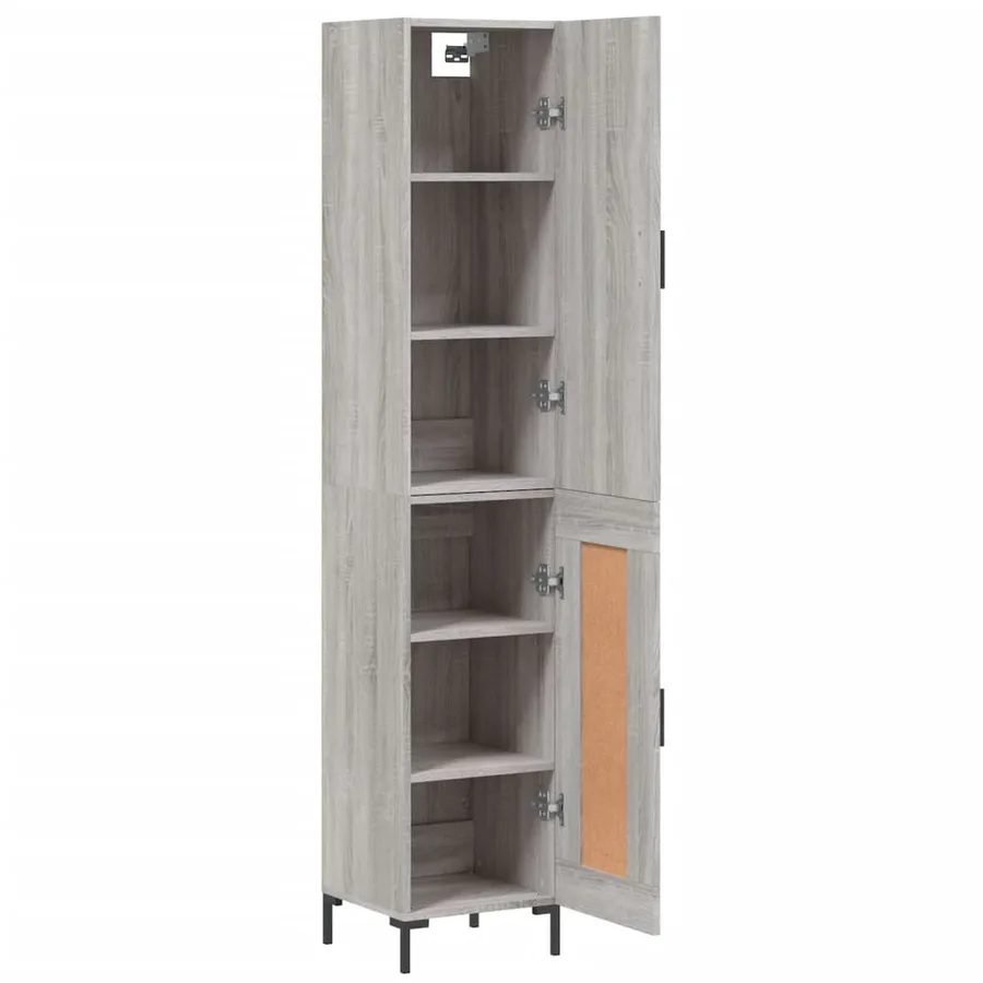 Buffet haut Sonoma gris 34,5x34x180 cm Bois d'ingénierie - 4
