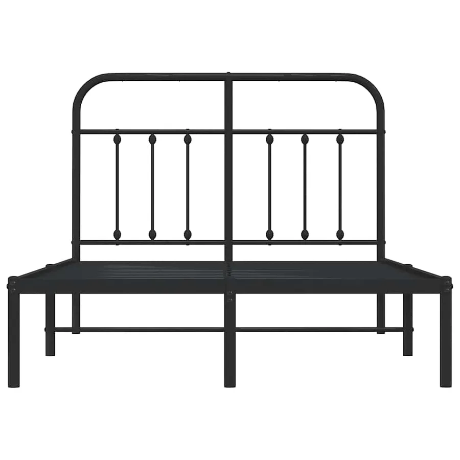 Cadre de lit métal sans matelas avec tête de lit noir 120x200cm - 6