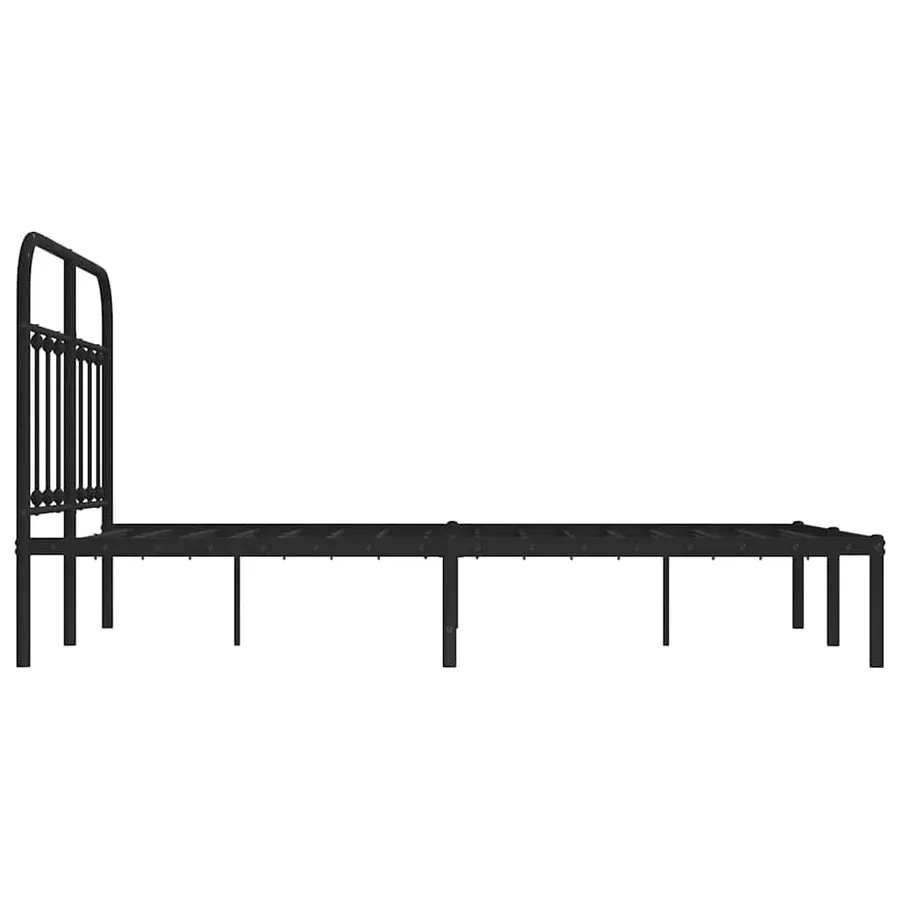 Cadre de lit métal sans matelas avec tête de lit noir 120x200cm - 7