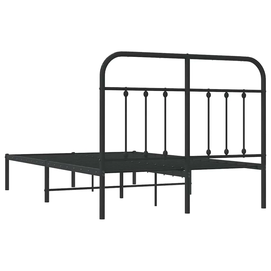 Cadre de lit métal sans matelas avec tête de lit noir 120x200cm - 8