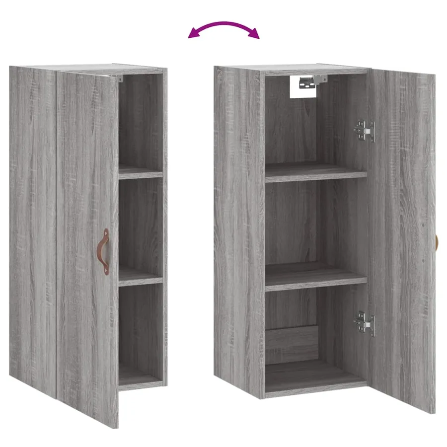 Armoire murale sonoma gris 34,5x34x90 cm - 10