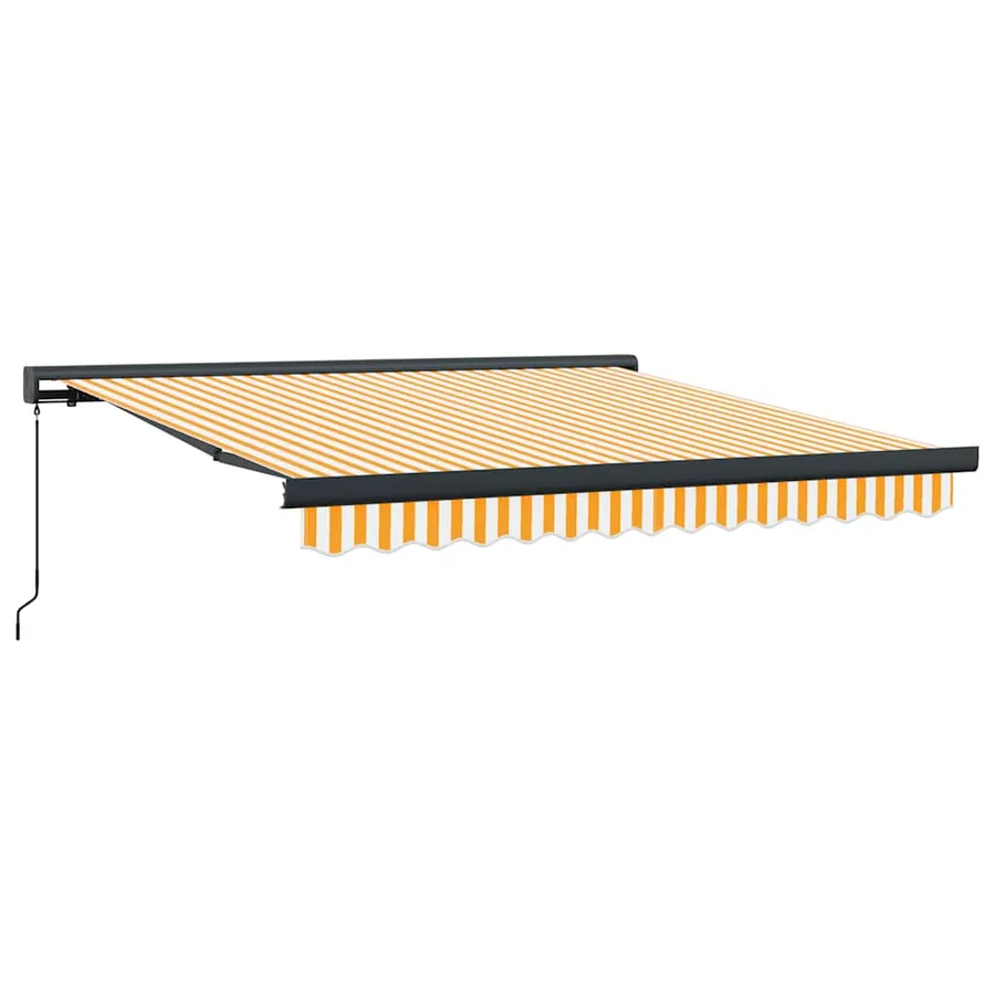 Auvent rétractable jaune et blanc 3x2,5 m tissu et aluminium - 2