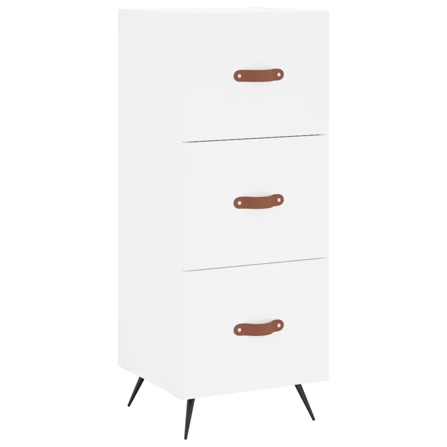 Buffet haut Blanc 34,5x34x180 cm Bois d'ingénierie - 5