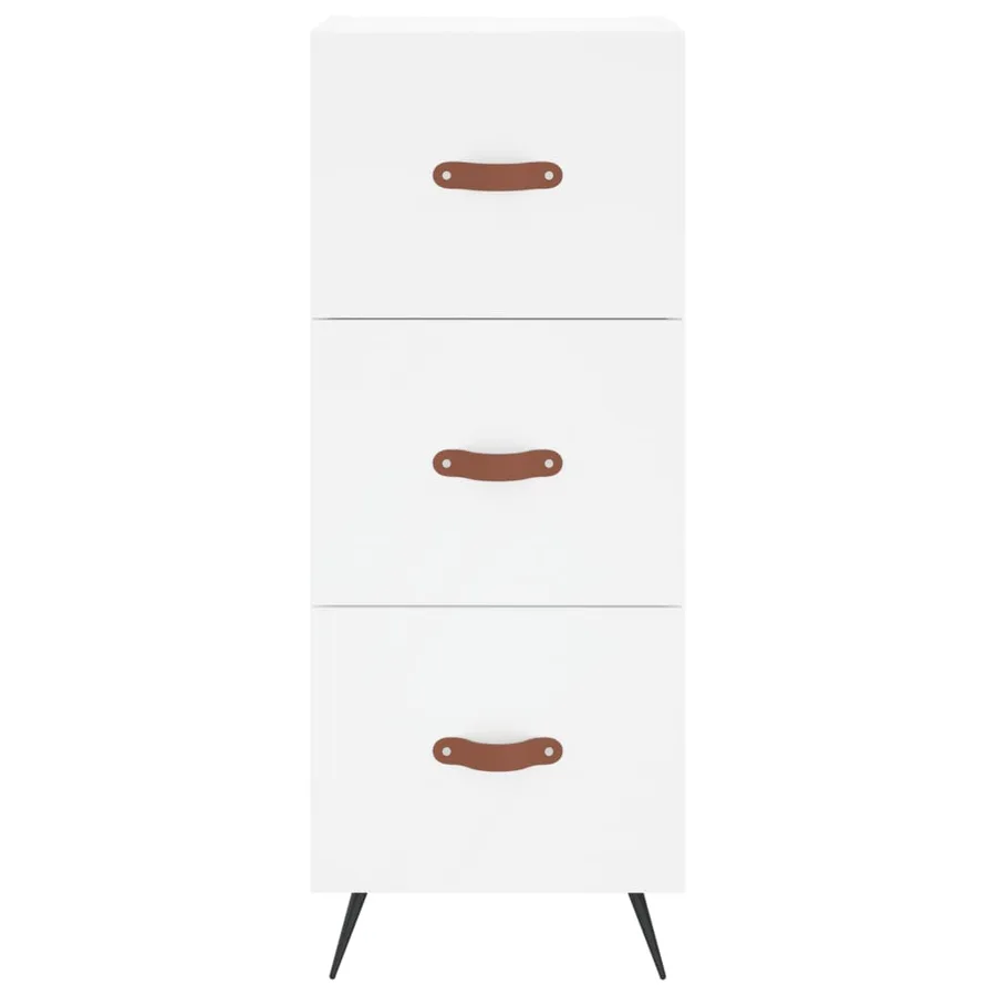 Buffet haut Blanc 34,5x34x180 cm Bois d'ingénierie - 6