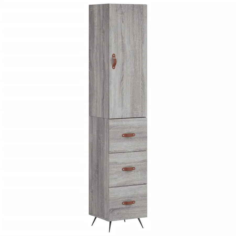 Buffet haut Sonoma gris 34,5x34x180 cm Bois d'ingénierie - 2