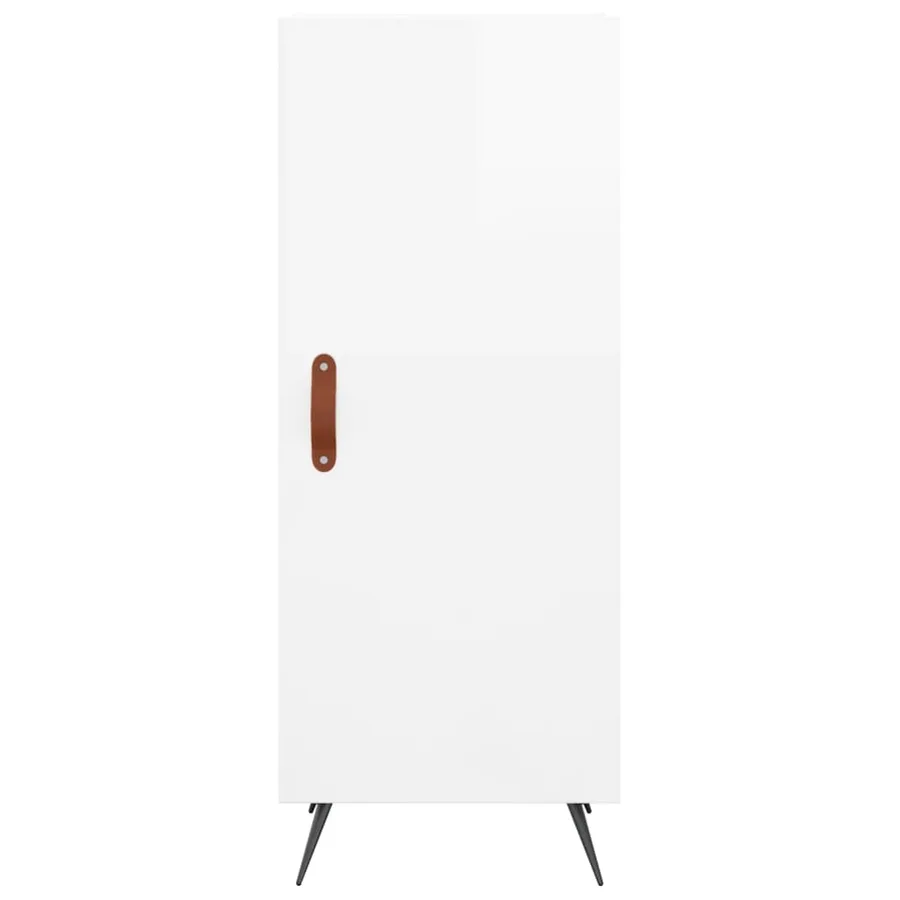 Buffet haut Blanc brillant 34,5x34x180 cm Bois d'ingénierie - 8