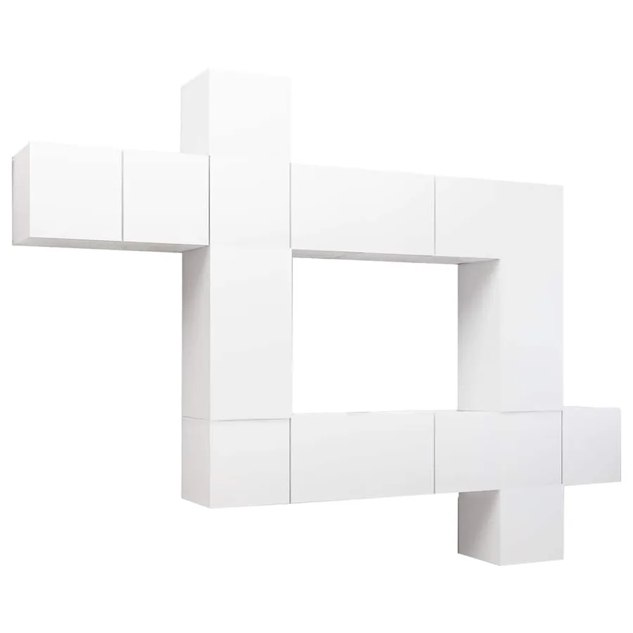 Ensemble de meubles TV 10 pcs Blanc Bois d'ingénierie - 2