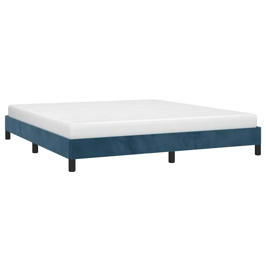 Cadre de lit sans matelas bleu foncé 180x200 cm velours - 3