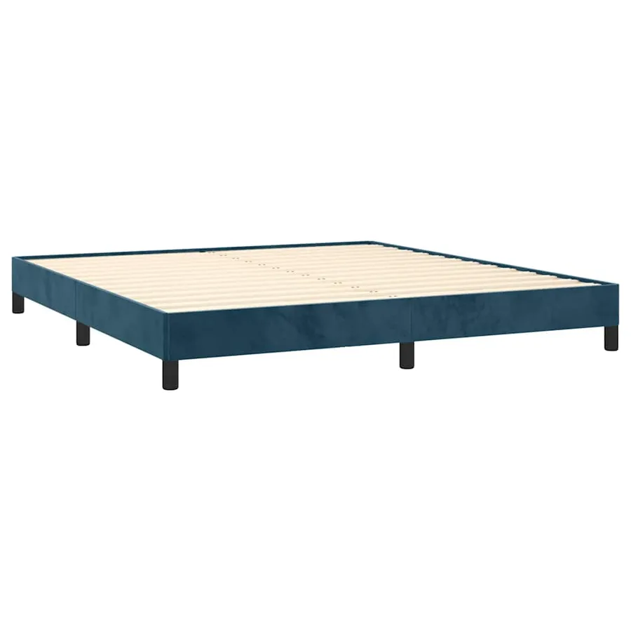 Cadre de lit sans matelas bleu foncé 180x200 cm velours - 4