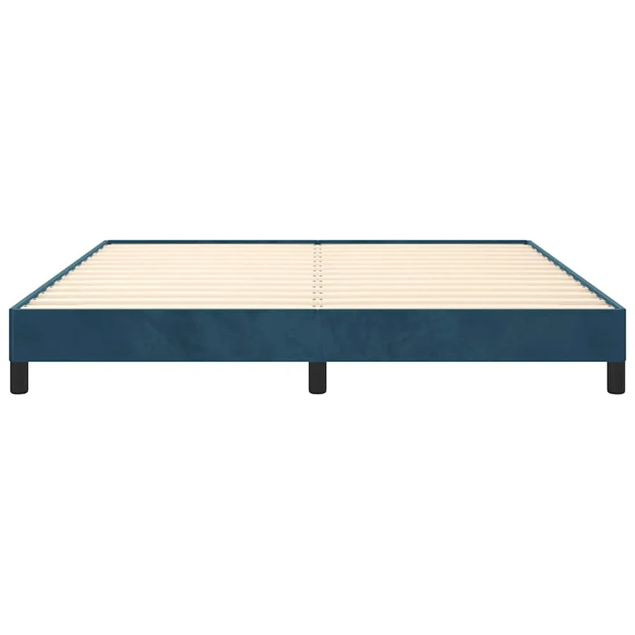 Cadre de lit sans matelas bleu foncé 180x200 cm velours - 5