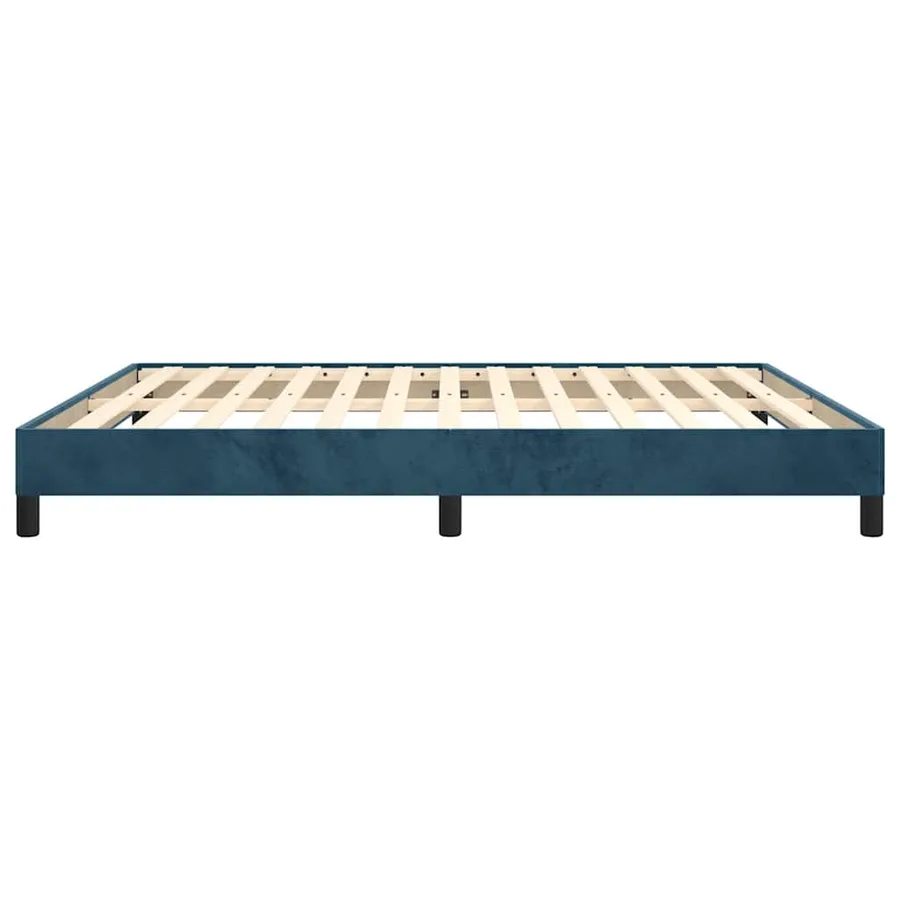 Cadre de lit sans matelas bleu foncé 180x200 cm velours - 6