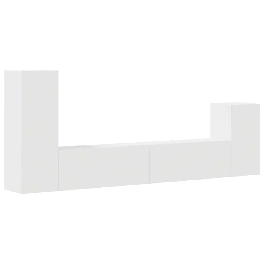 Ensemble de meubles TV 4 pcs Blanc Bois d'ingénierie - 2