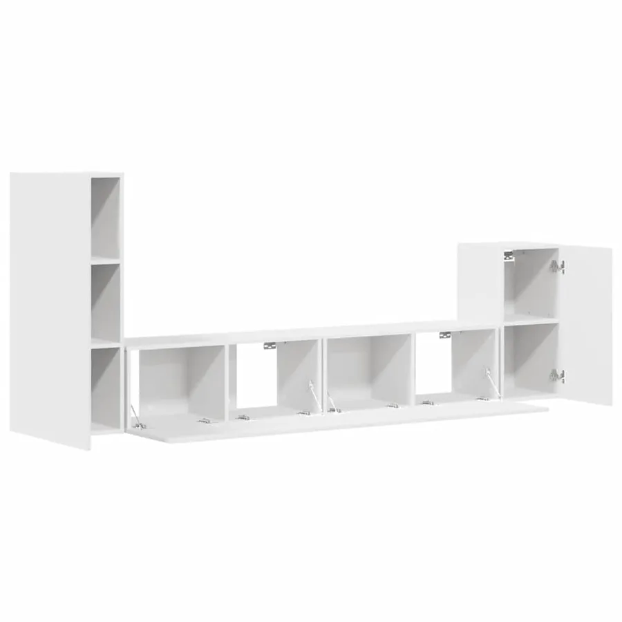 Ensemble de meubles TV 4 pcs Blanc Bois d'ingénierie - 4
