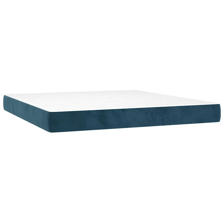 Sommier à lattes de lit avec matelas LED Bleu foncé 180x200 cm - 6