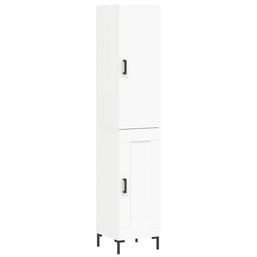 Buffet haut Blanc 34,5x34x180 cm Bois d'ingénierie - 2