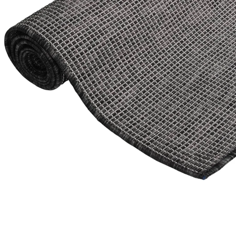 Tapis à tissage plat d'extérieur 200x280 cm Gris - 3