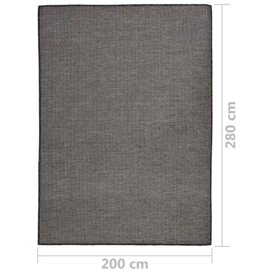 Tapis à tissage plat d'extérieur 200x280 cm Gris - 6
