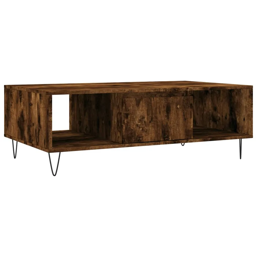 Table basse chêne fumé 104x60x35 cm bois d'ingénierie - 2