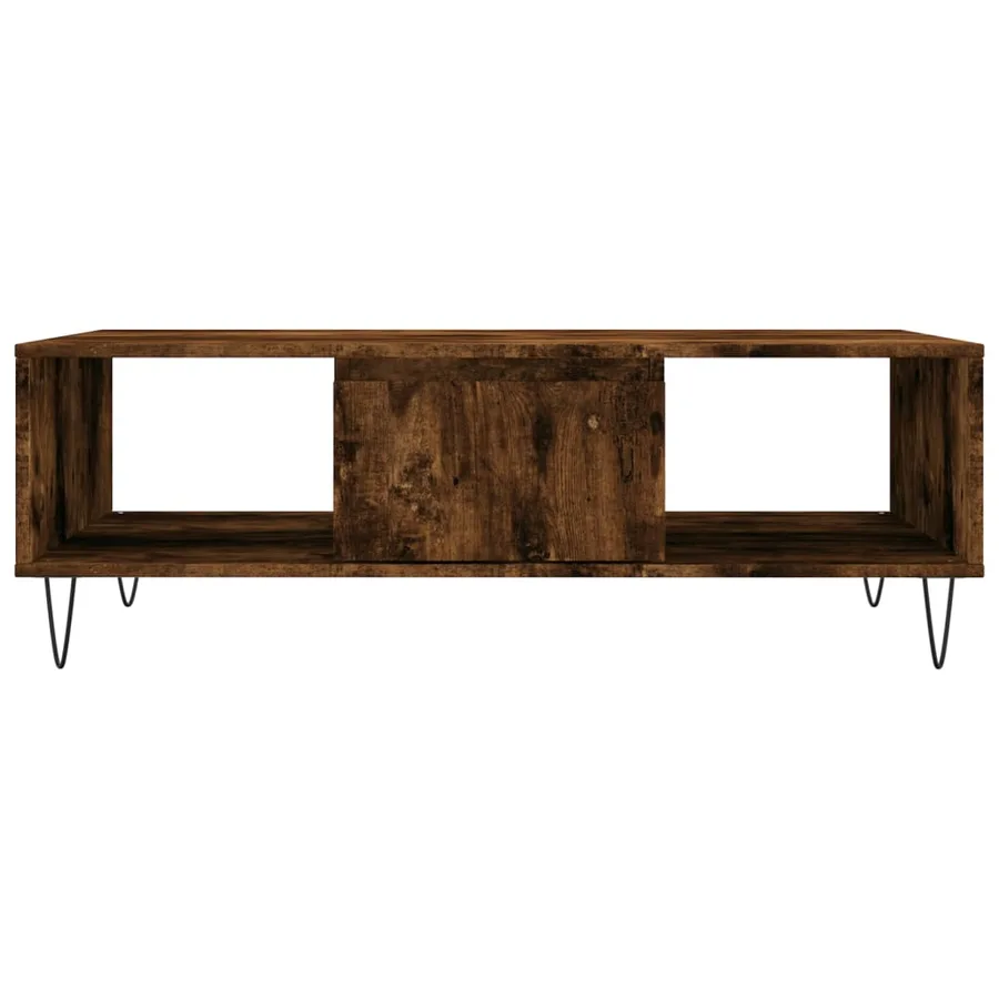 Table basse chêne fumé 104x60x35 cm bois d'ingénierie - 5
