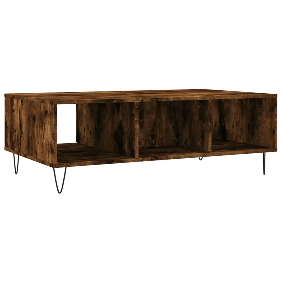 Table basse chêne fumé 104x60x35 cm bois d'ingénierie - 8