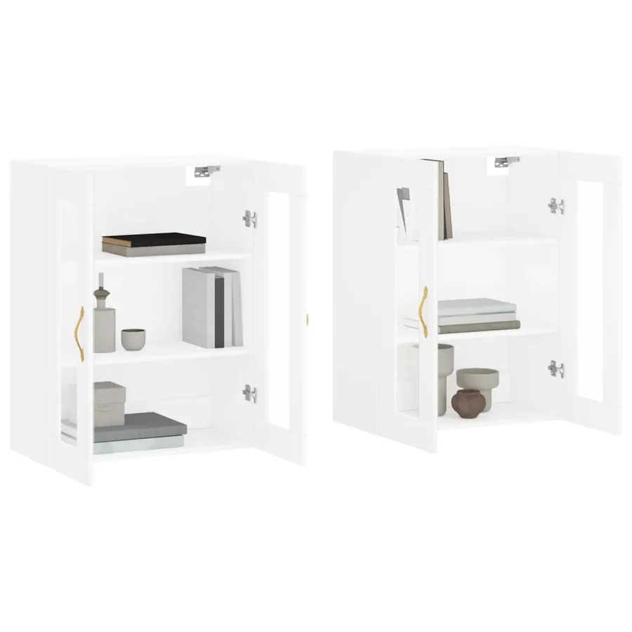 Armoires murales 2 pcs blanc bois d'ingénierie - 3